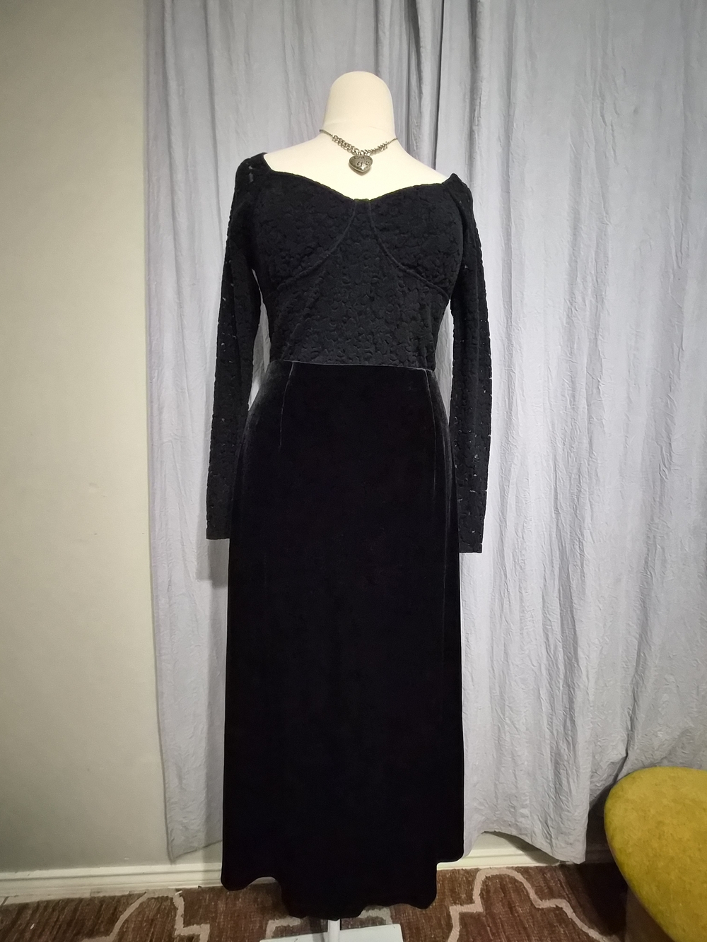 Bechamel Orchdism Black Maxi Back Slit Skirt Whimsy Goth Grunge Size 2X